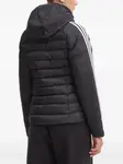 Пуховик с капюшоном и полосками Adidas, черный - фото 3