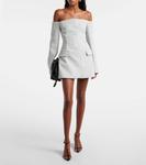 Мини-платье с открытыми плечами SIR, Ice Blue - фото 2