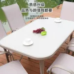 Комплект садовой мебели: 6 стульев, стол прямоугольный, прозрачный, 120 см, зонт светодиодная лента (№26), хаки - фото 4