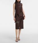 Украшенная миди-юбка Jacques Wei, Brown - фото 2