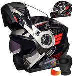 Шлем модульный Halying Bluetooth, черный / серый - фото