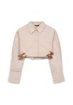 Блузка на пуговицах CROP Calliope, бежевый - фото