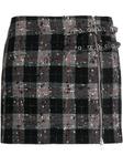 Alessandra Rich юбка мини в клетку, черный - фото