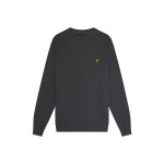 Свитер из мериносовой шерсти с круглым вырезом Lyle & Scott, серый - фото 4