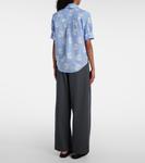 Рубашка из хлопкового поплина с цветочным принтом Marni, Iris Blue - фото 3