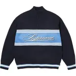FW25 Script Stripe Half Zip Sweater Unisex Supreme, синий/темно-синий - фото 4