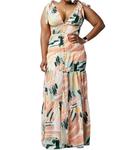 Платье макси без рукавов в цвете Mint Multi LUXXEL - фото