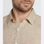 Рубашка льняная 13-го размера в форме W Windsor, бежевый - фото 3