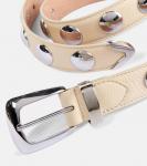 Кожаный ремень Benny с шипами Khaite, Dark Ivory - фото 3