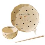 Наборы посуды KAWASIMAYA, Single Serving Set Of 3 (Polka Dot Bowknot) - фото