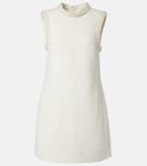 Мини-платье букле с отделкой искусственным жемчугом Self-Portrait, кремовый - фото