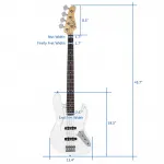 Белая электрогитара Glarry GJazz с басом - фото 7