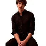 Рубашка Calvin Klein Solid Stretch Slim Fit, черный - фото 4