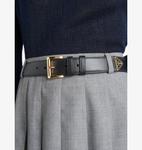 Ремень кожаный с фирменной табличкой Prada, черный - фото 2