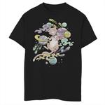 Футболка с рисунком Marvel Captain Marvel Celestial Goose In Space для мальчиков 8–20 лет Marvel, черный - фото