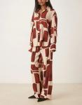 Прямые брюки Mango с абстрактным принтом - фото 4