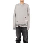 Слоеный свитер с эффектом поношенности Maison Mihara Yasuhiro, серый - фото 4