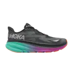 Кроссовки HOKA Clifton 9 GORE-TEX Black Electric Aqua, черный - фото