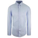 Приталенная мужская синяя рубашка Lacoste, синий - фото