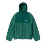 Куртка Stussy Sherpa с капюшоном, темно-бирюзовая - фото