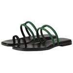 Шлепанцы женские Hermès, черный / зеленый - фото 3