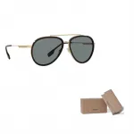 Burberry Авиаторские солнцезащитные очки Aviator Frame, Gold/Black - фото