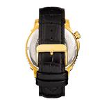 Bauer Automatic Semi-SkeletonЧасы с кожаным ремешком Reign, золотой - фото