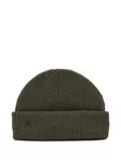 Шапка бини в рубчик Closed, зеленый - фото