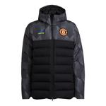 Пуховик Adidas Manchester United Soccer Down Feather Jacket 'Black', черный - фото