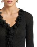 Свитер с оборками Etro, черный - фото 4