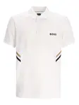 Рубашка поло с отделкой в полоску BOSS, белый - фото