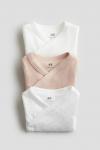 В упаковке 3 боди с запахом H&M, розовый - фото 2