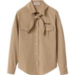 Рубашка Neckerchief Poplin Shirt MIU MIU, хаки - фото 3