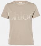 Хлопковый топ Chloé, Powder Grey - фото