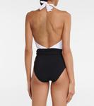 Купальник с вырезом на шее Karla Colletto, Black Wht - фото 3