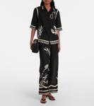 Льняная рубашка с вышивкой краба Eres, нуар - фото 2