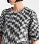 Ситецевое мини-платье с рюшами Ganni, черный - фото 4