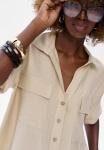Блуза blue shadow Button-down blouse, Beige - фото 4
