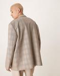 Свободный блейзер ASOS DESIGN в коричневую клетку - фото 4