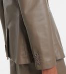 Кожаный однобортный пиджак Joseph, Mushroom - фото 5