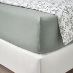 Простынь на резинке, серо-зеленый, 80х200 см, VÅRVIAL IKEA - фото 3