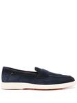 Santoni замшевые лоферы, синий - фото
