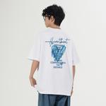 Футболка унисекс Cotton, белый/синий - фото 13