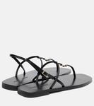 Монограммированные кожаные сандалии-танкетки Proenza Schouler, черный - фото 2