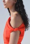 Платье Mango SHORT WITH ASYMMETRICAL NECKLINE, Coral - фото 4