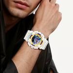 CASIO Часы Men Black Watch GA-111DR-7A, Multicolor Dial and White Band - фото 5