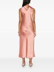Атласное платье миди Herno, розовый - фото 4