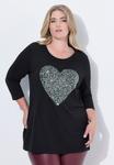 Футболка MIAMODA FARBIGES PAILLETTEN-HERZ, Black - фото