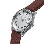 Часы Crosswind с кожаным ремешком и датой Elevon, коричневый - фото 2