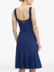 Расклешенное платье в рубчик Silvian Heach, синий - фото 2
